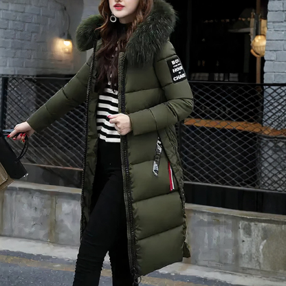 Women's Fur Collar Long Coat