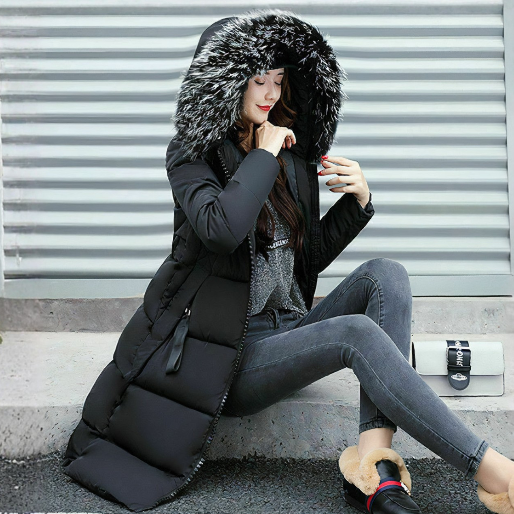 Women's Fur Collar Long Coat