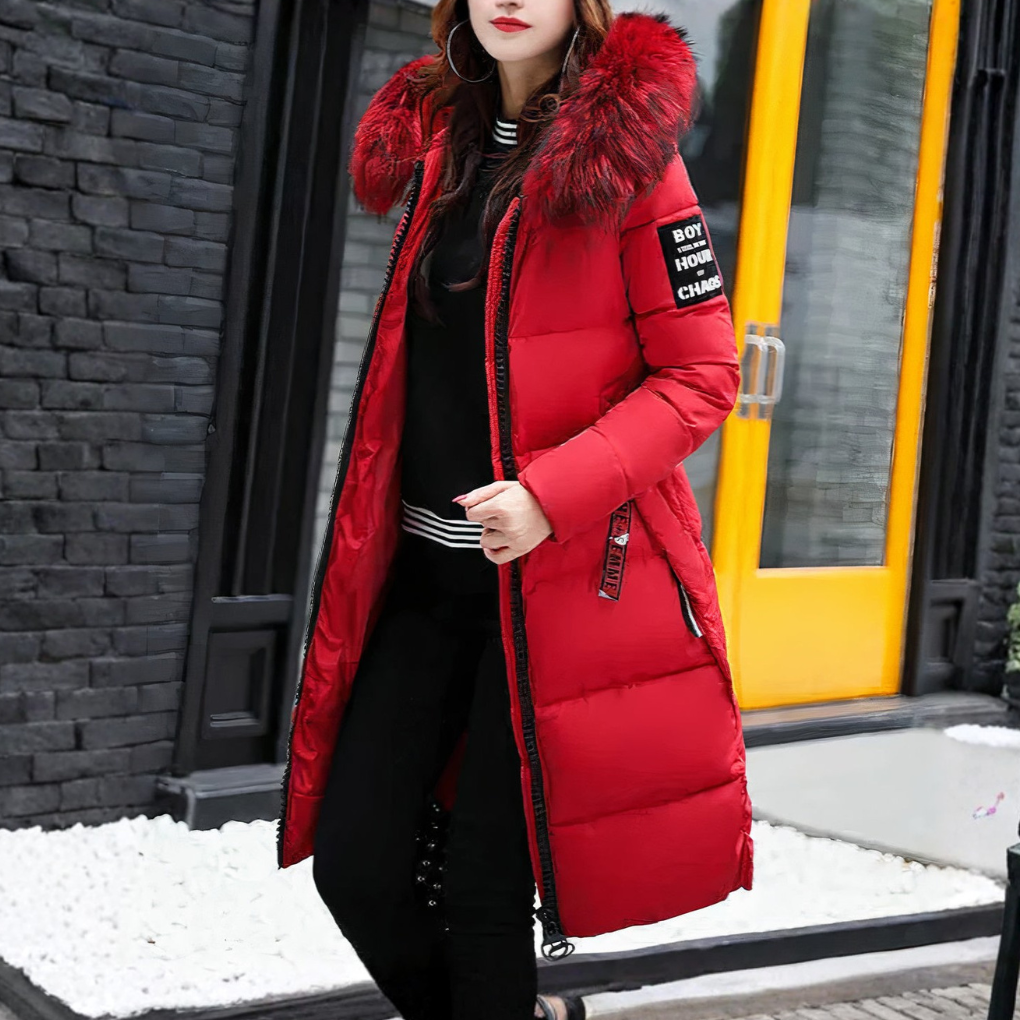 Women's Fur Collar Long Coat
