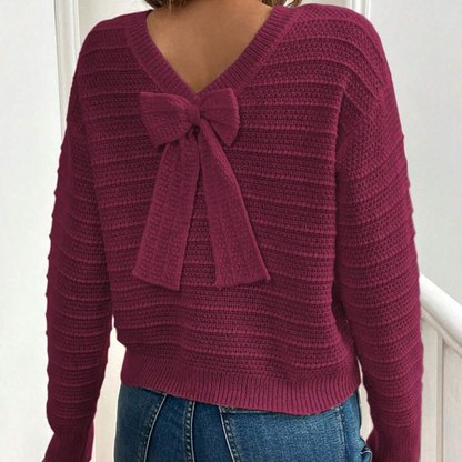Women's Pullover Bow Back Sweater