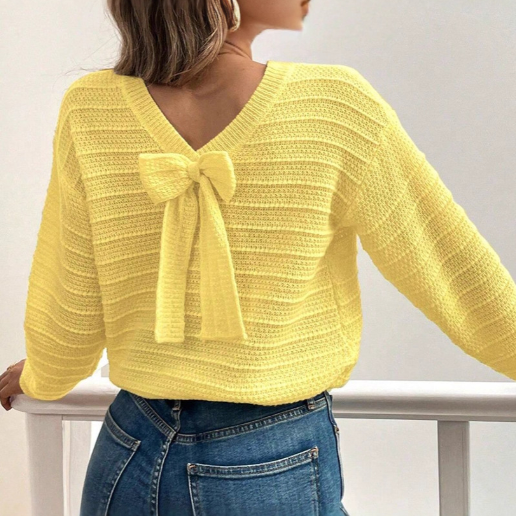 Women's Pullover Bow Back Sweater