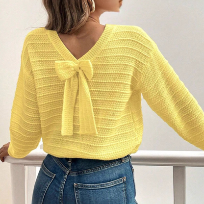 Women's Pullover Bow Back Sweater