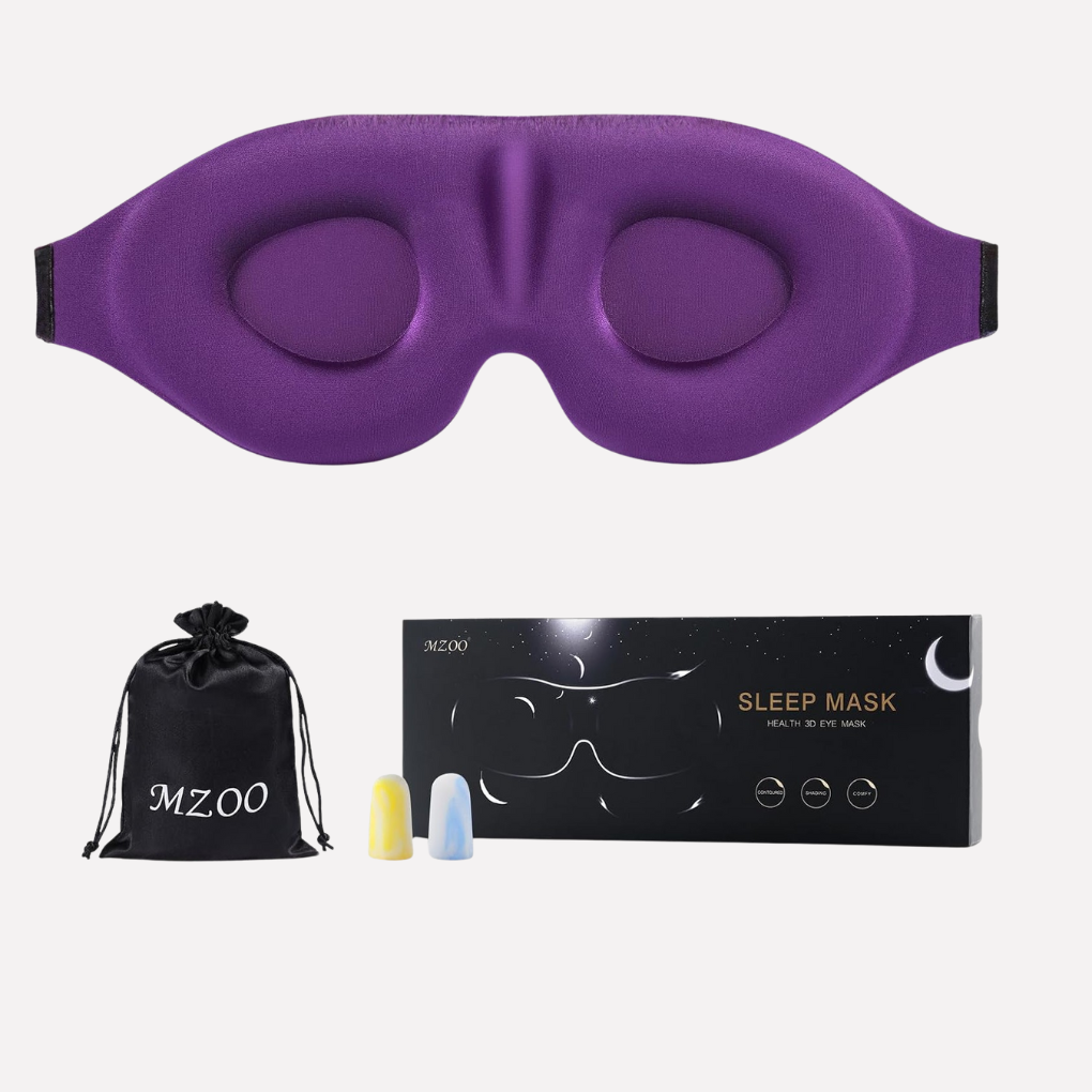 Contoured Sleep Eye Mask Black Silk