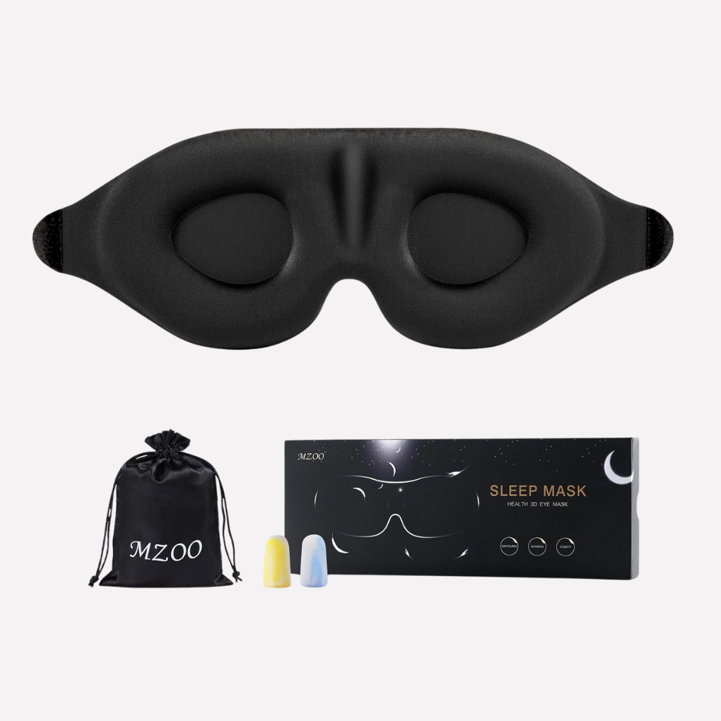 Contoured Sleep Eye Mask Black Silk - VibreMode