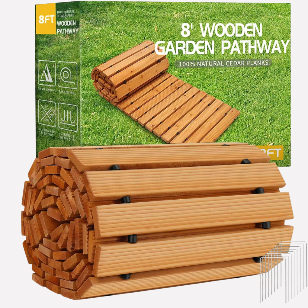 Wooden Garden Pathway Roll Out - VibreMode