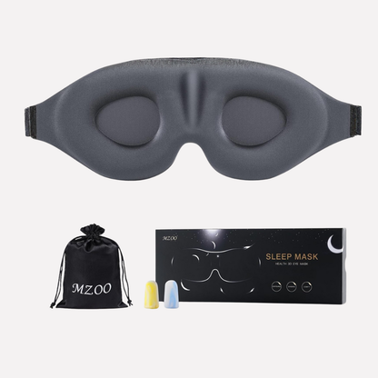 Contoured Sleep Eye Mask Black Silk