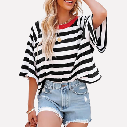 Women's Crewneck Striped Colorblock