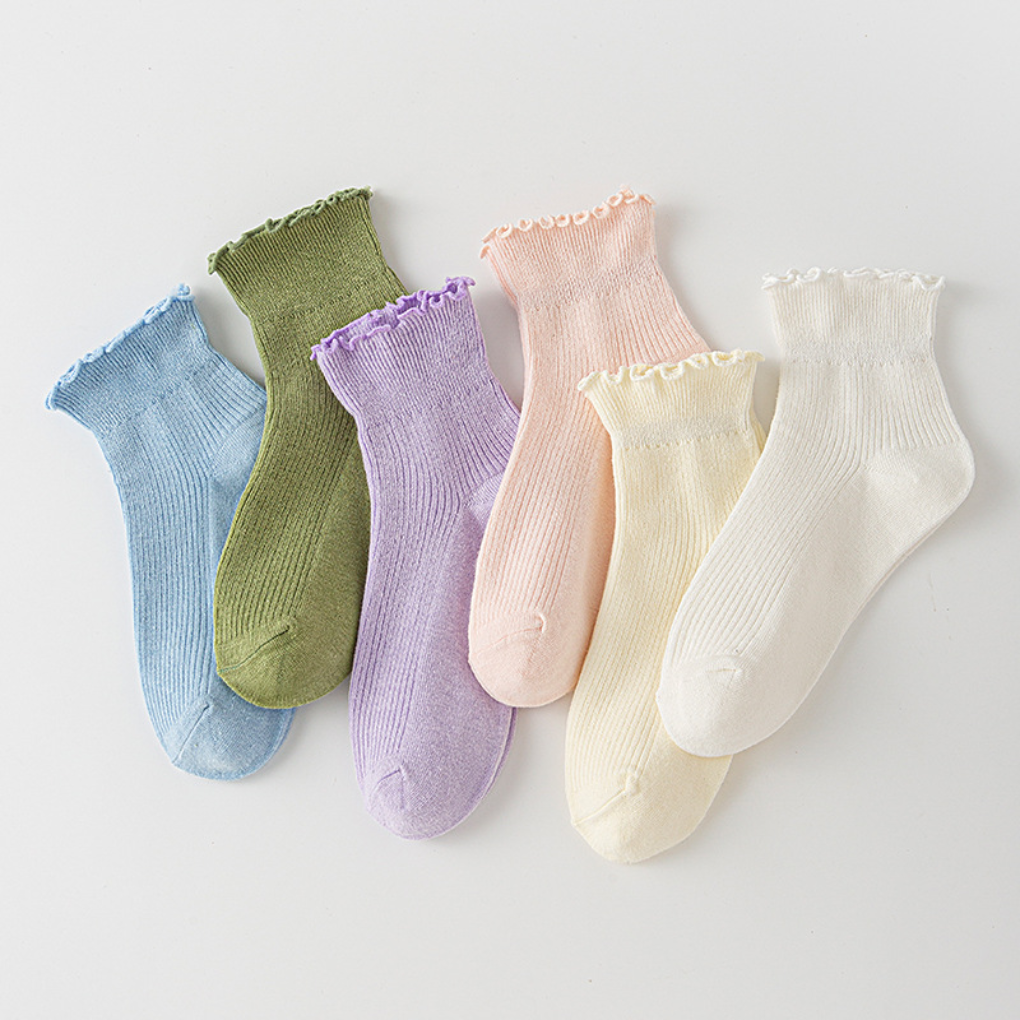 Women's Ruffle Ankle Socks Cotton - VibreMode