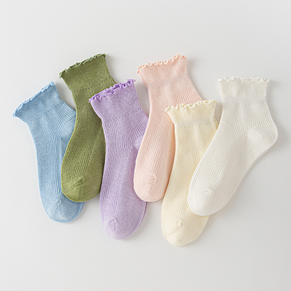 Women's Ruffle Ankle Socks Cotton - VibreMode