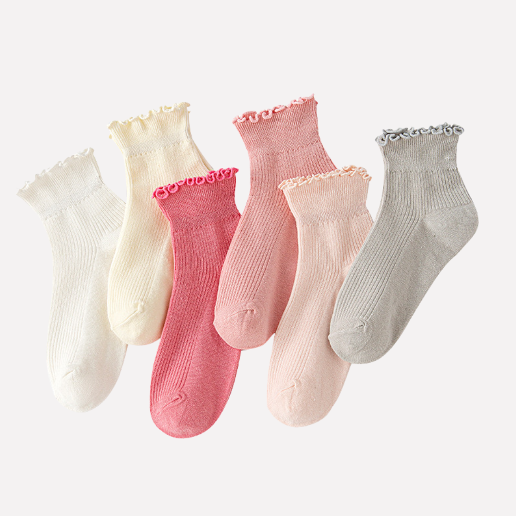 Women's Ruffle Ankle Socks Cotton