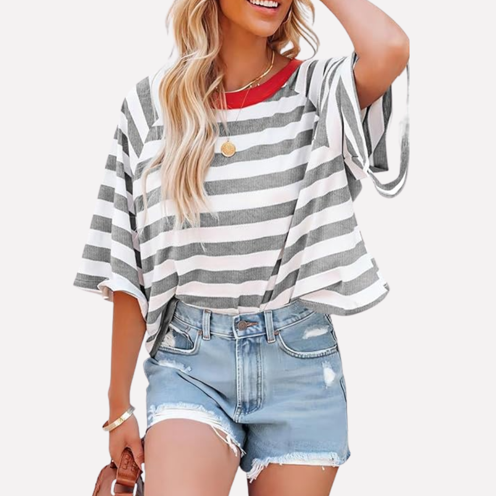 Women's Crewneck Striped Colorblock