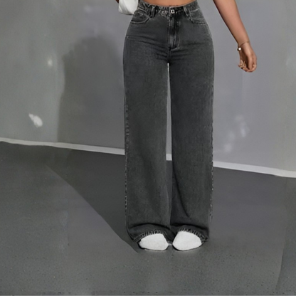 Women's High-Waisted Straight Leg Jeans Cropped