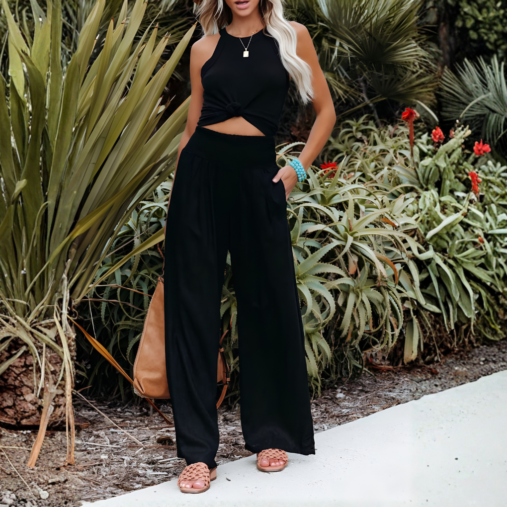 Women's Linen Palazzo Pants