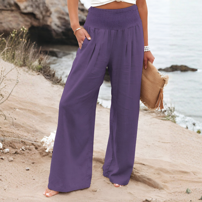 Women's Linen Palazzo Pants