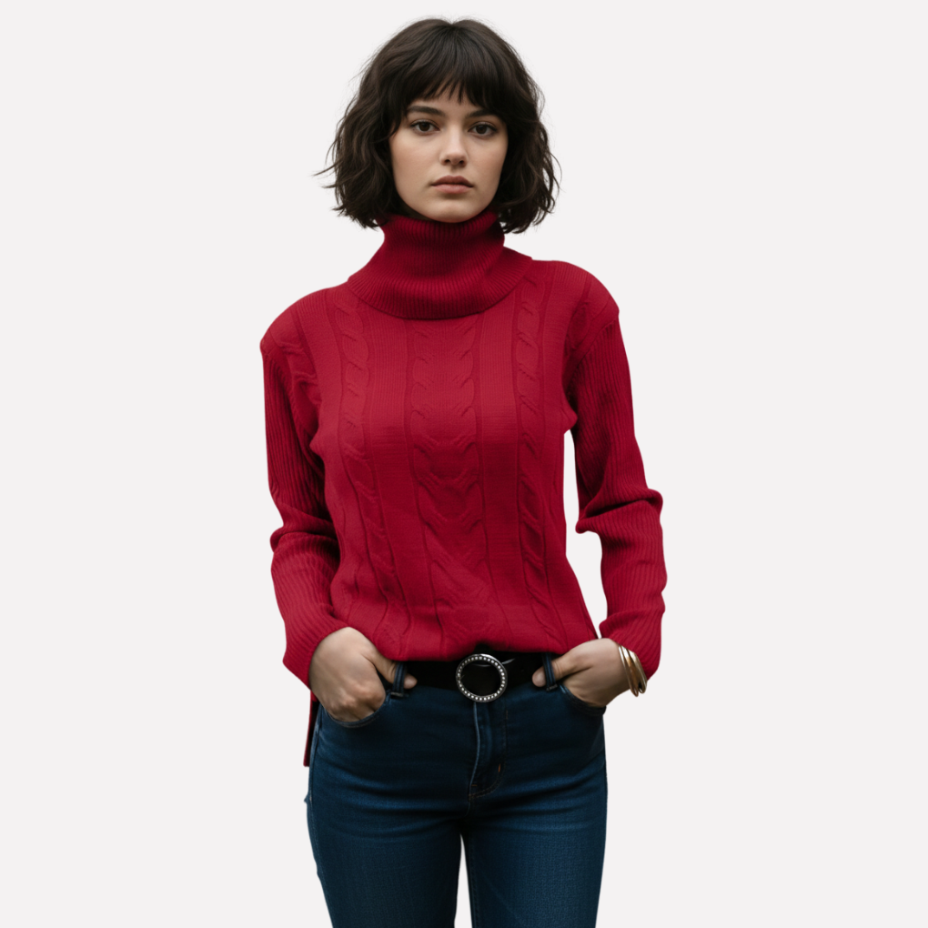 Women's Turtleneck Sweater Relaxed Fit - VibreMode