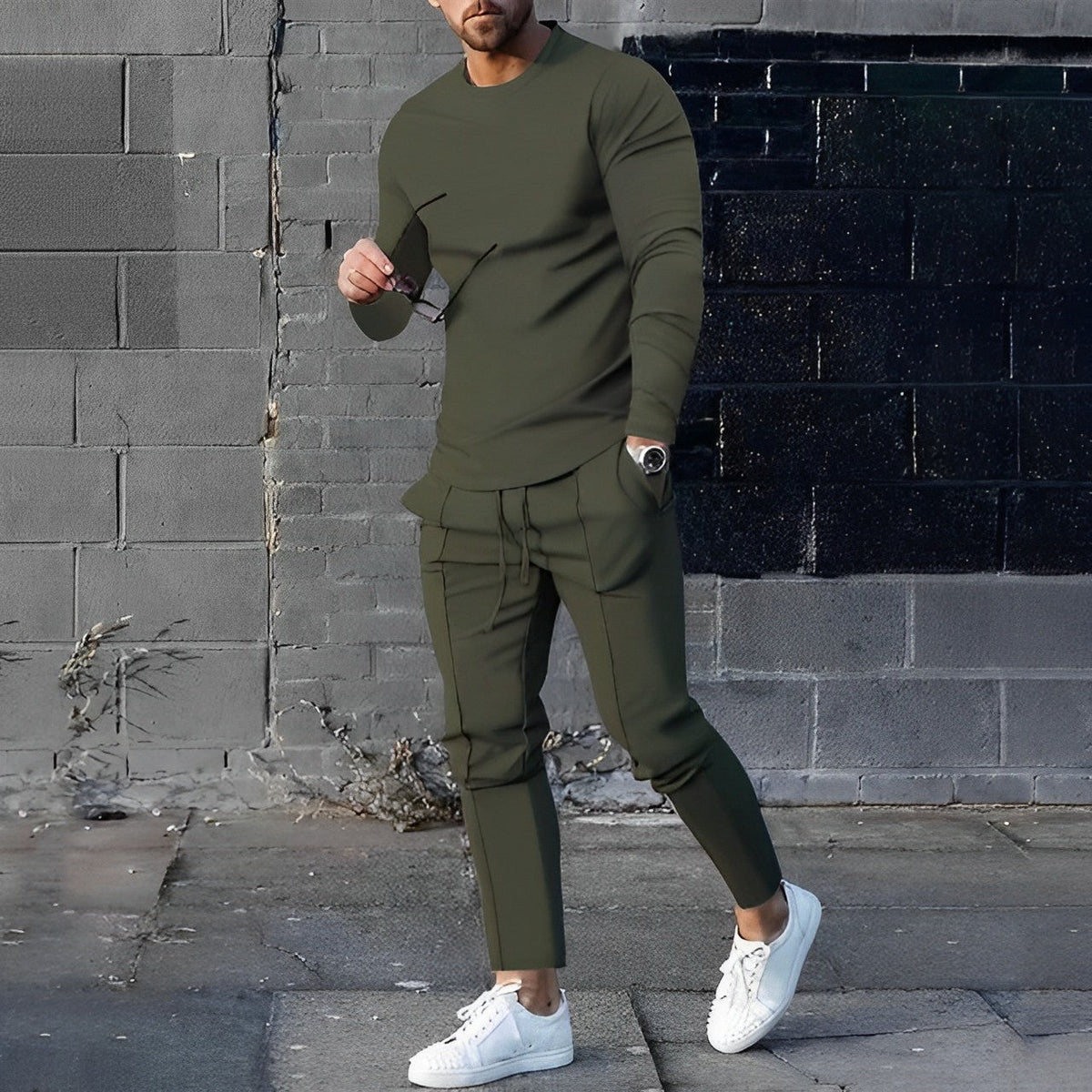 Relaxed Fit Men's 2 Piece Suit Set