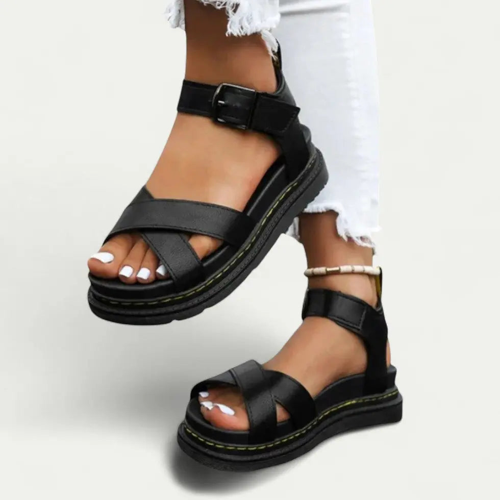 Women's Ergonomic Buckle Strap Sandals Comfortable - VibreMode