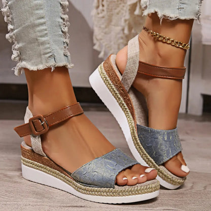 Women's Espadrille Wedge Sandals Open Toe - VibreMode