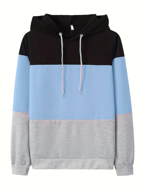 Women's Long Sleeve Sweatshirt Relaxed Fit Color Block Casual
