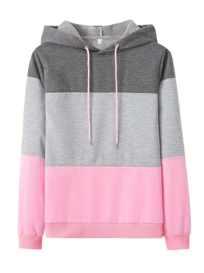 Women's Long Sleeve Sweatshirt Relaxed Fit Color Block Casual