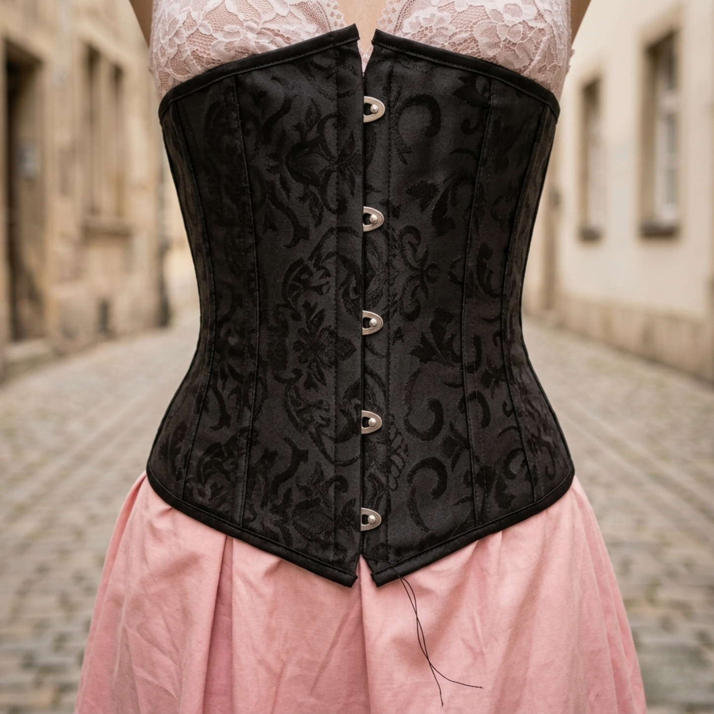 Women’s Jacquard Waist Trainer Corset Steel Boned Shapewear