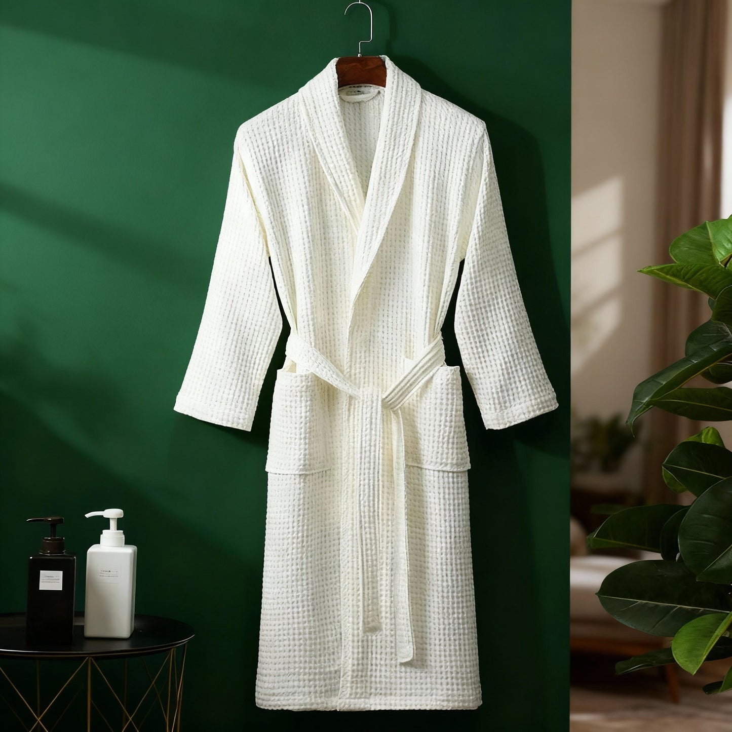 Cozy Women's Plush Waffle Bath Robe