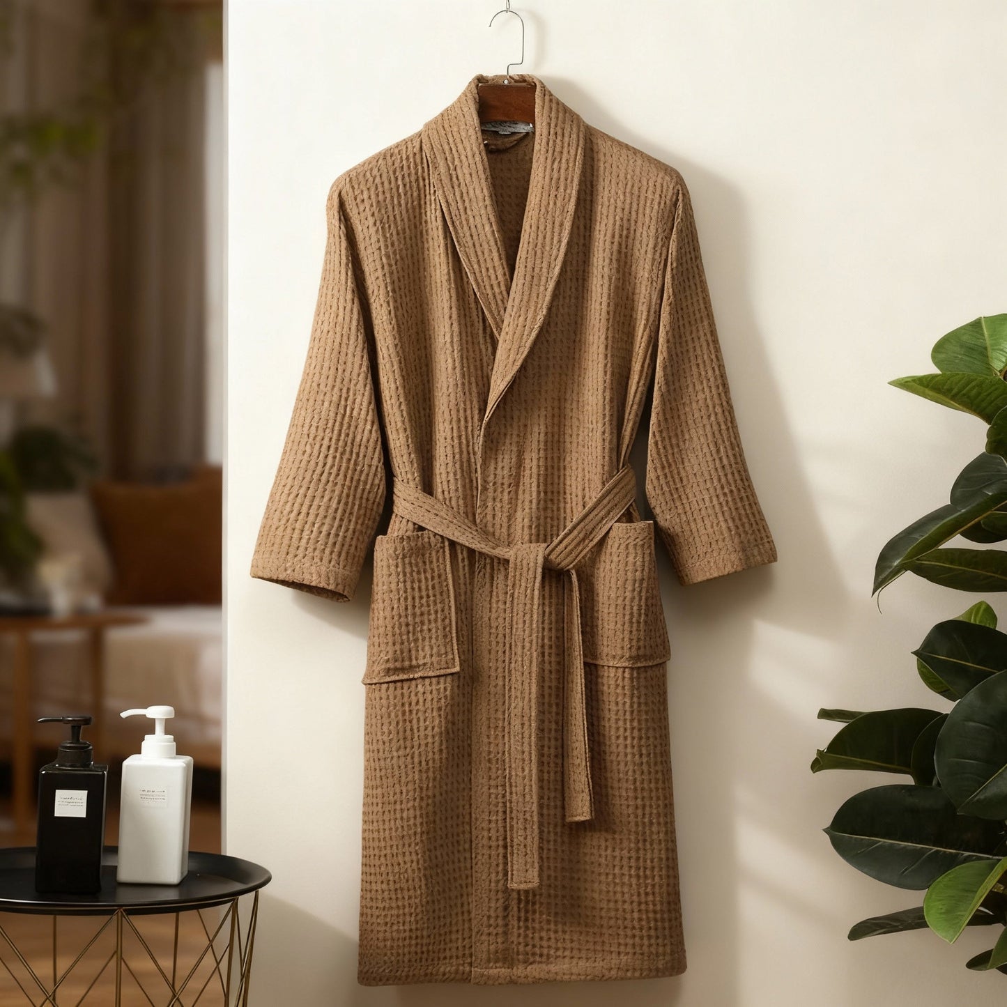 Cozy Women's Plush Waffle Bath Robe