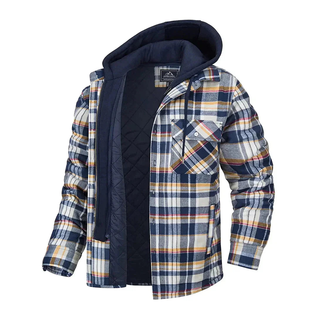 Enzo Men's Checkered Jacket Timeless Elegance