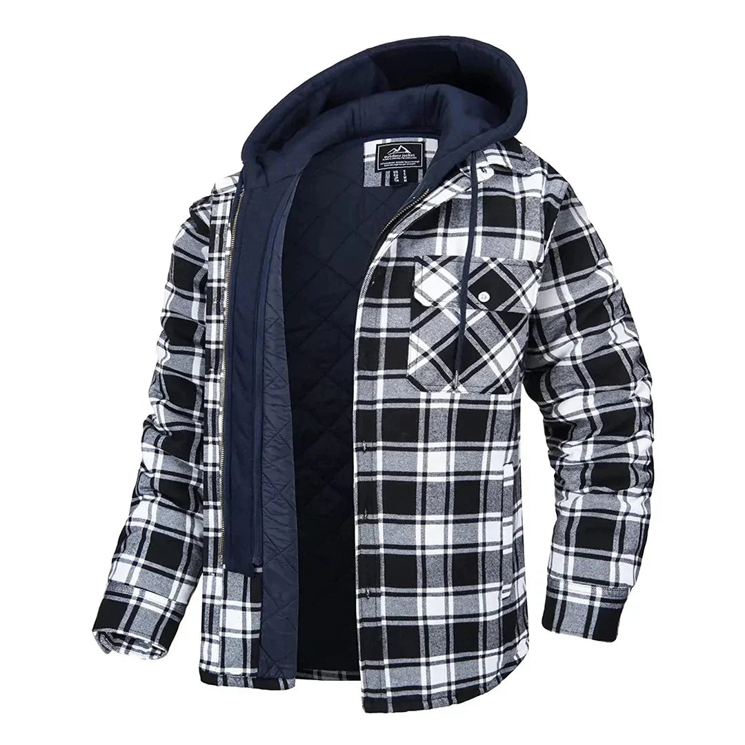 Enzo Men's Checkered Jacket Timeless Elegance
