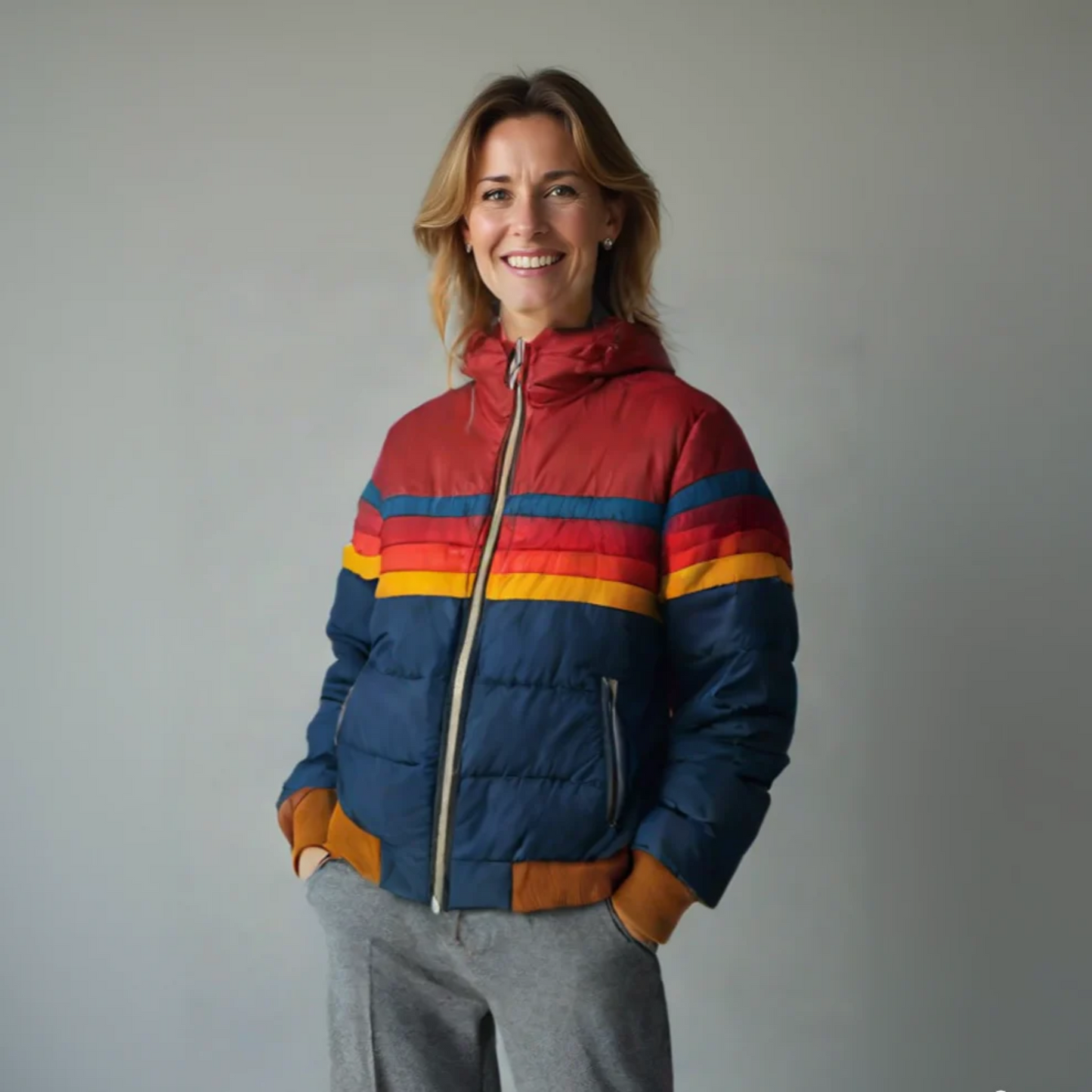 Women's Colorblock Puffer Jacket - VibreMode