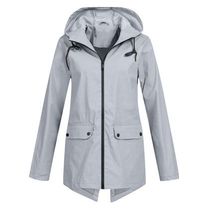 Women's Rain Jacket With Hood - VibreMode