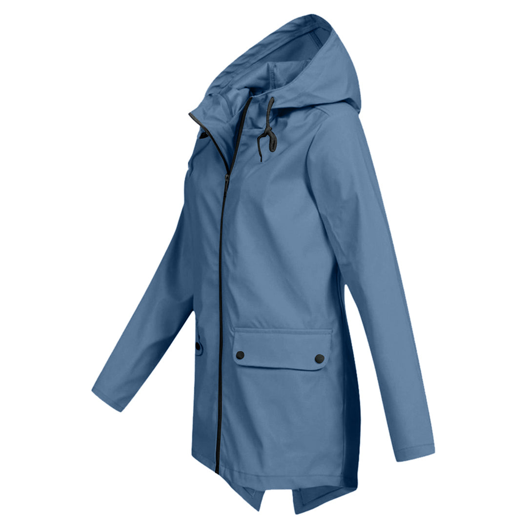 Women's Waterproof Mid-Length Zipper Jacket