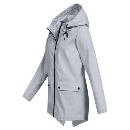 Women's Waterproof Mid-Length Zipper Jacket