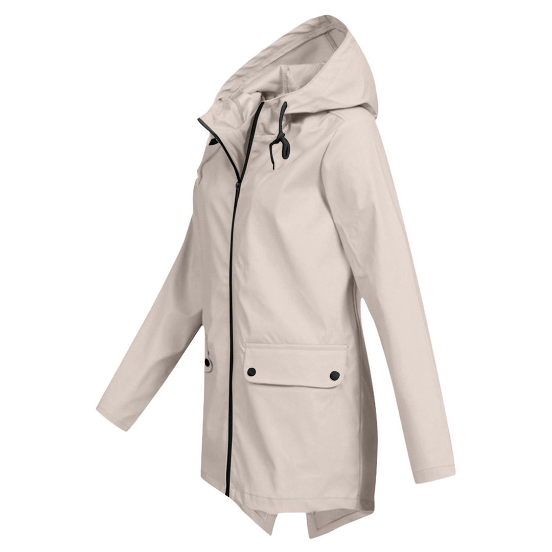 Women's Waterproof Mid-Length Zipper Jacket