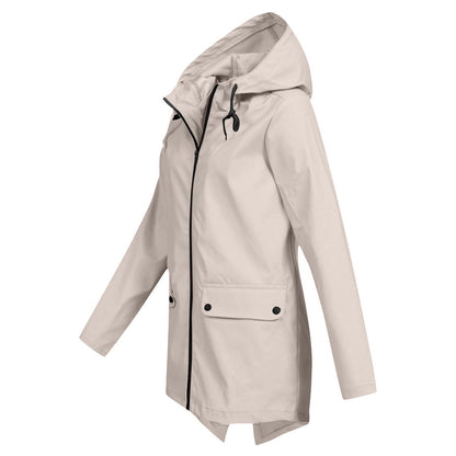 Women's Waterproof Mid-Length Zipper Jacket