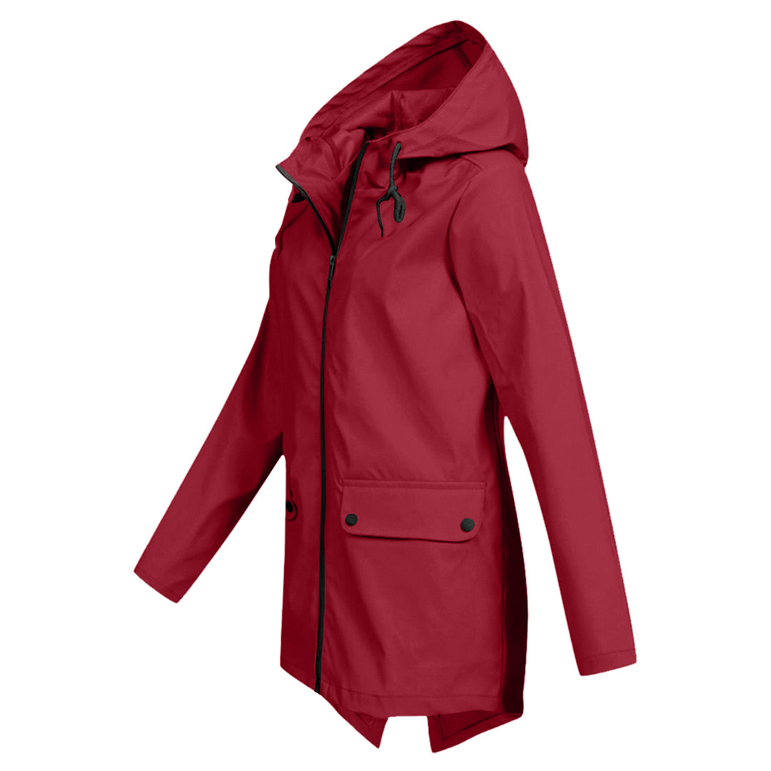 Women's Waterproof Mid-Length Zipper Jacket