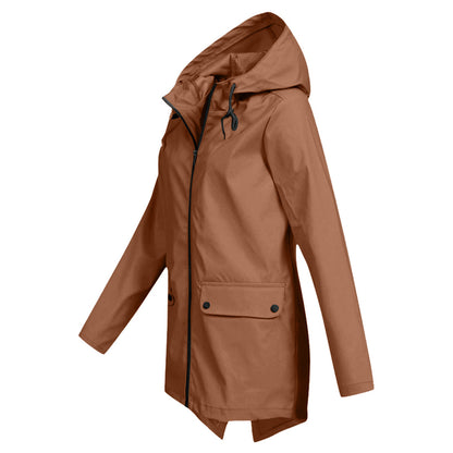 Women's Waterproof Mid-Length Zipper Jacket