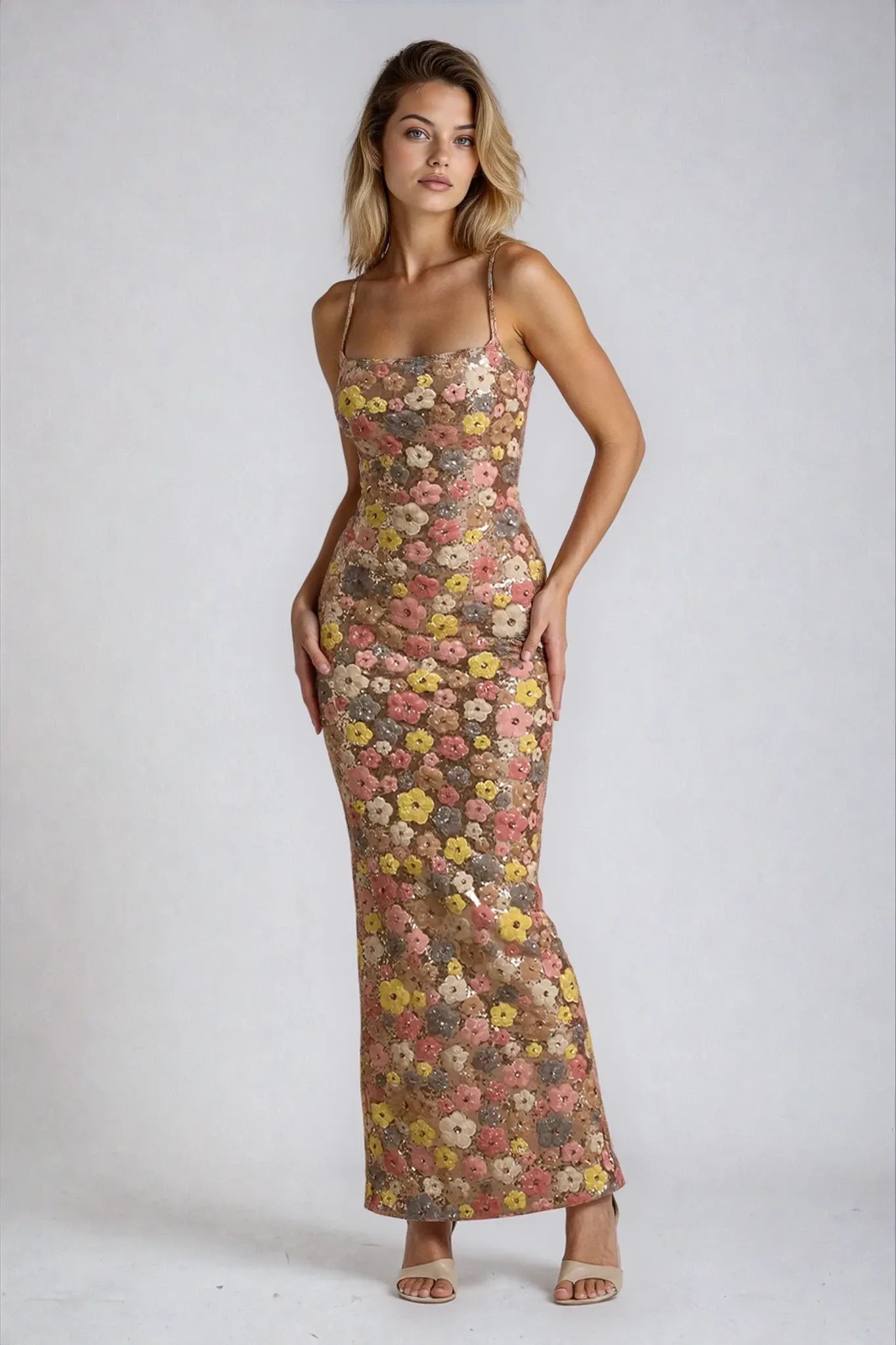 Beautiful Flower Lace Long Evening Dress
