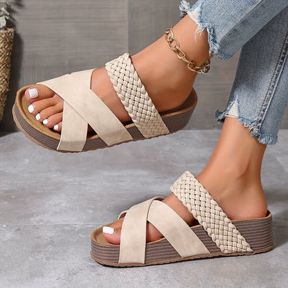 Comfortable Arch Support Wedge Slide Sandals