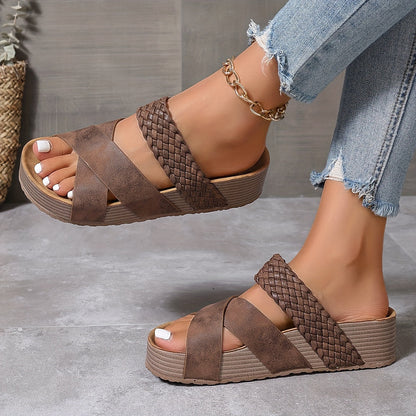 Comfortable Arch Support Wedge Slide Sandals