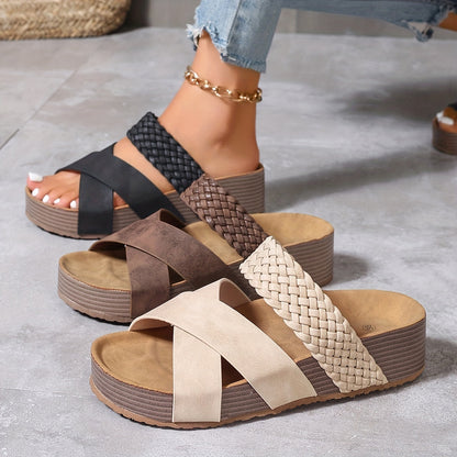 Comfortable Arch Support Wedge Slide Sandals