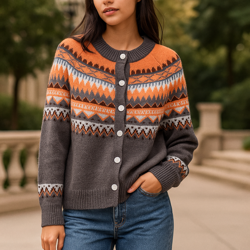 Women's Nordic Knit Cardigan - VibreMode