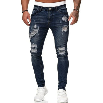 Men's Slim Fit Skinny Jeans Dark Blue Denim