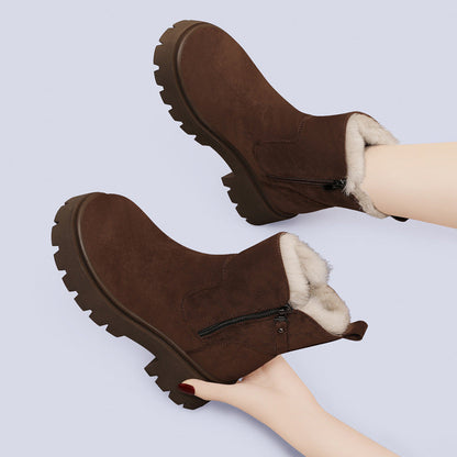 Women's Faux Fur Lined Ankle Boots - VibreMode