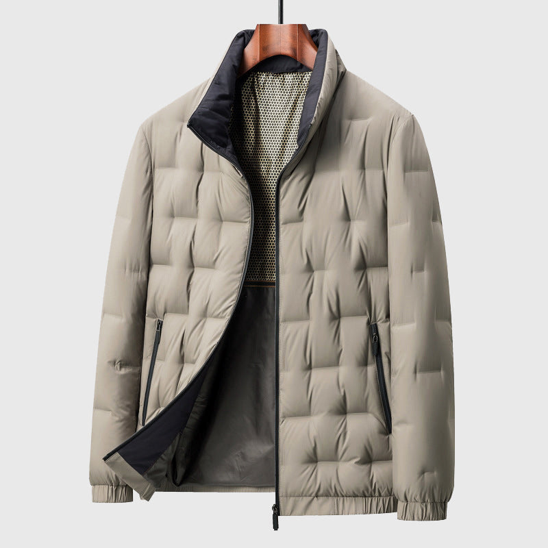 Men's Insulated Down Jacket Waterproof Lightweight Black - VibreMode