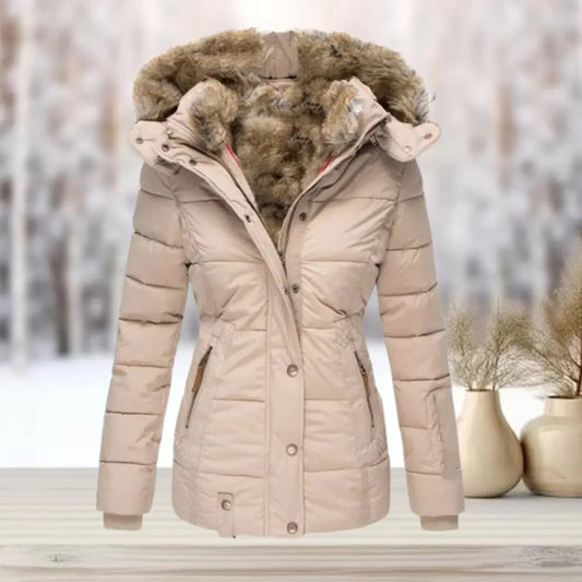 Women's Down Puffer Jacket Warm Waterproof Black - VibreMode