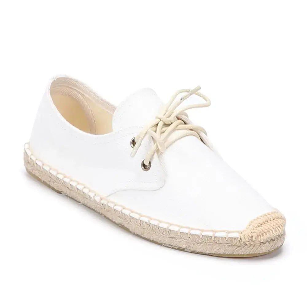 Women's Flat Espadrille Shoes Comfortable Canvas - VibreMode