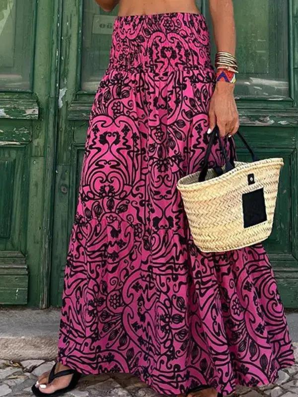 Women's Floral Maxi Skirt Bohemian Style - VibreMode