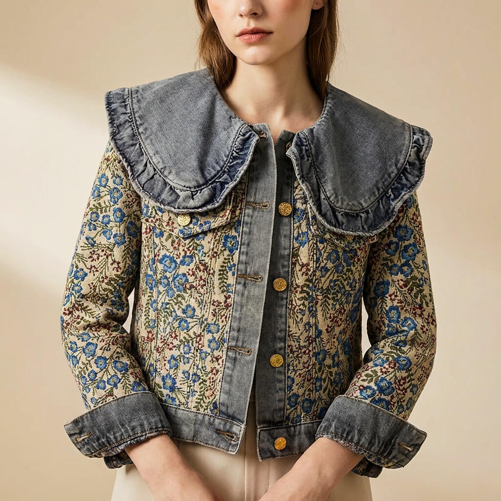 Fashionable Women's Blue Jeans Jacket - VibreMode