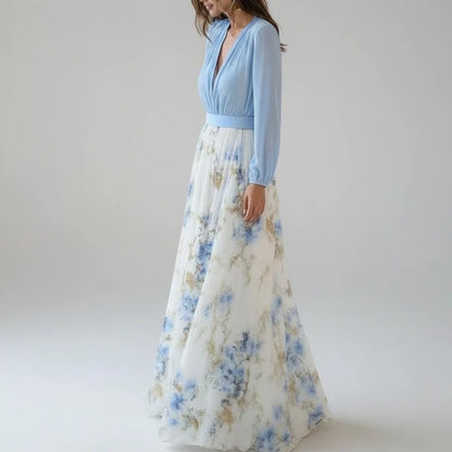 Women's Floral A-Line Maxi Dress
